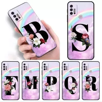 Pink Letters M S R Case For Motorola G30 G60 G9 Play ONE Fusion G8 G50 E6s G82 Edge 20 Pro G Stylus 2021 Black Soft Phone Capas Moto G50