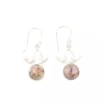 Pink Opal Turquoise Gemstone 925 Sterling Silver Handmade Dangle Earrings 1.63 EE-152-39