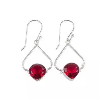 Pink Rubellite Gemstone 925 Stamped Silver Ethnic Jewelry Hook Earrings For Wife EE-33-10