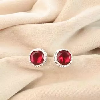 Pink Rubellite Gemstone 925 Sterling Silver Jewelry Handmade Stud Earrings 0.53 EE-147-8