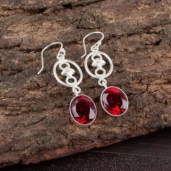 Pink Rubellite Gemstone 925 Sterling Silver Jewelry Handmade Boho Earrings 2.00 EE-17-10