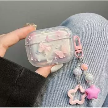 Pink Three-Dimensional Butterfly for Apple Headset Protective Cover Wireless Bluetooth Earbuds Case Earphone Sleeves Protective Case Airpods4 Pro23 Apple AirPods 4 Pink Butterfly