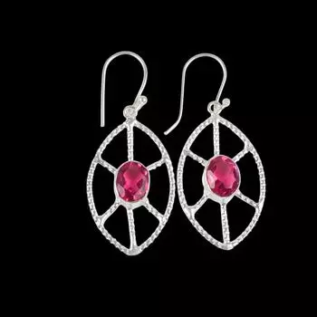 Pink Tourmaline Gemstone 925 Sterling Silver Jewelry Handcrafted Earrings 2.00 EE-48-18