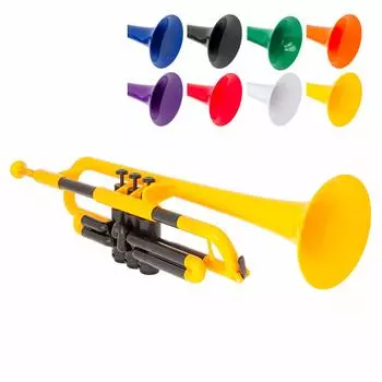 pInstruments Пластиковый духовой инструмент труба pTrumpet Bb Tone Легкий, высокопрочный, антибактериальный, с биопокрытием из АБС PTRUMPET1Y Желтый мешок и жёлтый