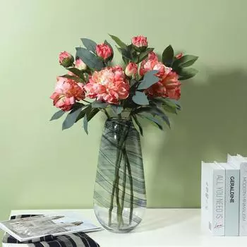 Пион Цветок Имитация Цветка Свадьба Китайский Украшение Гостиной Искусственный Цветок Реквизит Для Фотографии Имитация Цветка 70cm фиолетовый