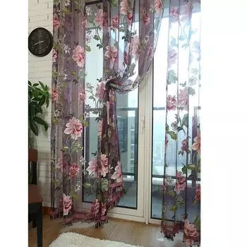Пион для штор, подвесная линия 100 * 200 см, дверь, окно, перегородка, занавеска, потрясающий peony