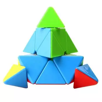 Piramix Magic Cube Speedcube Венгерский треугольник 3 x 3 Пирамида без наклеек 333 Pazzle Kids Brain Puzzle Toy для мальчика 8-10 лет белый