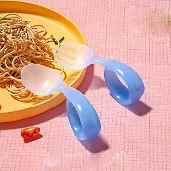 Пищевой милый детский набор ложек и вилок, детская тренировочная посуда, посуда, помощник для занятий спортом