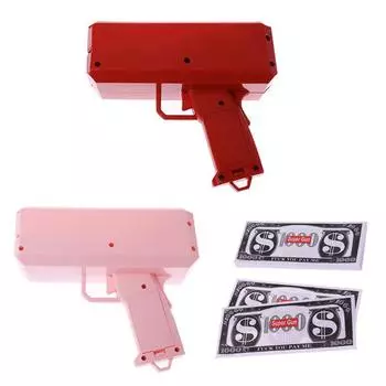 Пистолет для запуска денег Make It Rain Money Launcher, 100 шт., пусковая установка для вечеринок, игра, 2 цвета красный