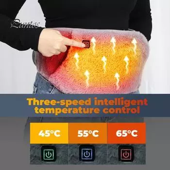 Питание от USB, поясной пояс с подогревом, электрическая поясная согревающая подушка с карманом для рук, 3 уровня, пояс для брюшной полости для облегчения боли в спине, менструальных спазмов серый