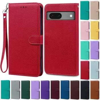 Pixel 7/7Pro/7A Case For Google Pixel 7 Pro Case Wallet Leather Flip Cover For Google Pixel 7A Case Book Cover Wallet Fundas For Pixel 7 темно-красного