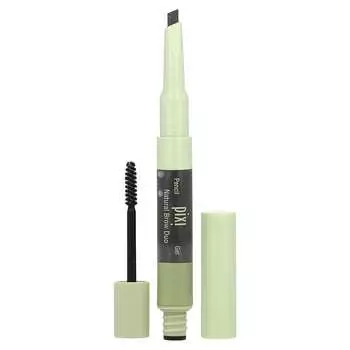Pixi Beauty, 2-в-1 Natural Brow Duo, карандаш для бровей и гель, 0634 Мягкий черный, 1 тип