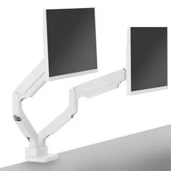 Pixio PS2D White Monitor Arm White Dual Compatible with inches Load Capacity Clamp Grommet White 17-49 1-15kg