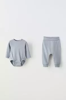 PLAIN RIBBED BODYSUIT AND JOGGERS PACK