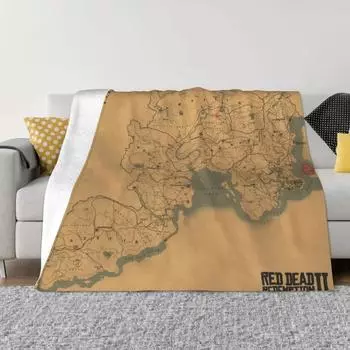 Плакат с картой Red Dead Redemption 2 - Одеяло с картой RDR2, плед для дивана, детское одеяло 30x40in