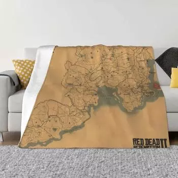 Плакат с картой Red Dead Redemption 2 - Одеяло с картой RDR2, плед для дивана, детское одеяло 30x40in