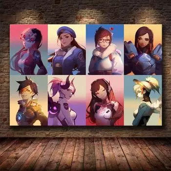 Плакат с онлайн-игрой Overwatch HD, холст, картина, настенное искусство, современная гостиная, спальня, комната для мальчиков, общежитие, игровая комната, Декор Куадрос 21x30 No Frame