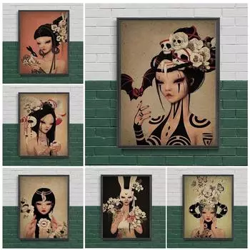 Плакат Seni Retro Pendeta Tinggi untuk Dekorasi Ruang Tamu Lukisan Kanvas Seni Dinding Rumah Dekorasi Bunga Antik Tanpa Bingkai No Frame 21*30cm