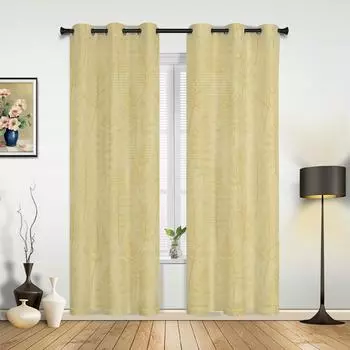 Plant Leaf Texture Luxury Window Curtain for Living Room Bedroom Home Decor Kitchen for Window Drapes 135W x 60H(cm) x1