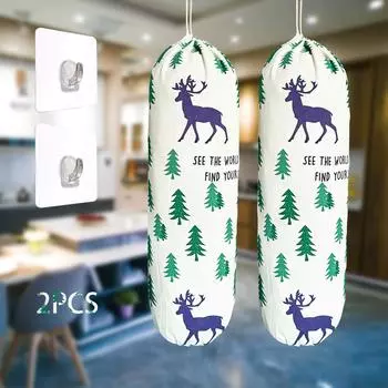 Plastic Bag Holder, Wall Mount Plastic Bag Organizer Dispenser, Heavy Duty Grocery Bag Storage Holder for Home Kitchen Camper