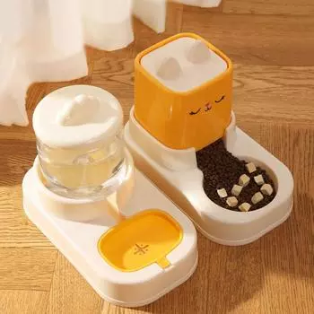 Plastic Cat Water Dispenser Large Capacity Cat Drinking Bowl Cat Feeding Bucket For Cats Kitten waterer