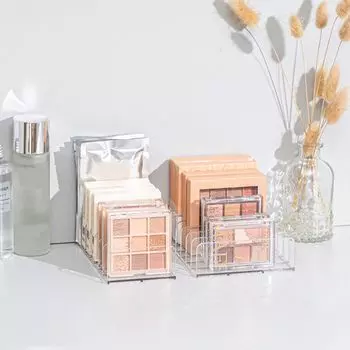 Plastic Eyeshadow Compact Organizer 7 Grids Space Saving Clear Eyepowder Storage Tray Large Capacity Divider Makeup Storage Box S прозрачный