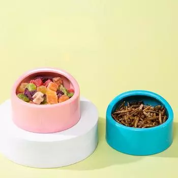 Plastic Hamster Food Feeder Bowl Imitation Ceramic Food Basin Anti Rollover Guinea Pig Special Bowl Feeding Basin Pet Supplies синий