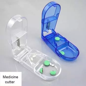 Plastic Rectangular Medicine Cutter Divider Medicine Dispenser Medicine Breaker To Send Elderly Box зелёный