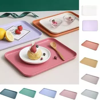 Plastic Rectangular Serving Tray Large Capacity Fruit Salad Tray Practical Fast Food Trays Kitchen S фиолетовый