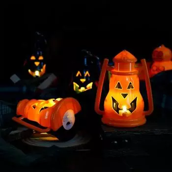 Plastic Scary Candle Light DIY Atmosphere Lamp LED Pumpkin Ghost Lantern Lamp Gift чёрный