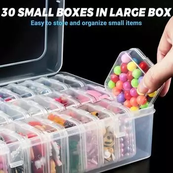Plastic Storage Box Mini Transparent Bead Storage Transparent Box With Hinge Cover And Transparent Craft Supplies Box