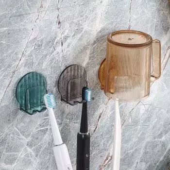 Plastic Toothbrush Cup Holder Wall Mounted Tooth Brush Dispenser Toothbrush Holder Bathroom серый