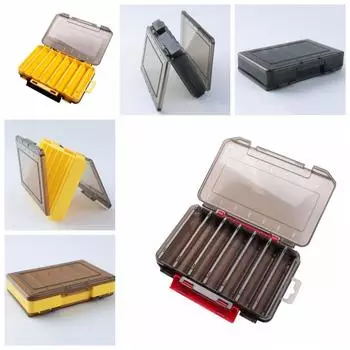 Plastic Waterproof Lure Hook Storage Case Double Sided Bait Storage Container Fishing Accessories L жёлтый