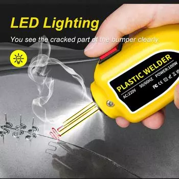 Plastic Welder Mini 100W Hot Stapler Plastic Welding Machine Heat Gun Pro Car Bumper Electronic Soldering Repair Tools Kit 110V