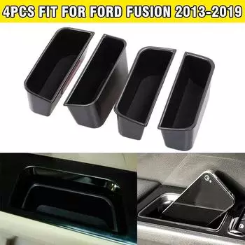 Пластик ABS подходит для Ford Fusion 2013-2019, подлокотник, контейнер, дверной ящик для хранения, ручка для внутренней укладки, уборка, новый черный автомобиль 4pcs