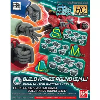 Пластиковая модель HGBC Gundam Build Divers Build Hands Round M scale [SL] 1/144 с цветовой кодировкой серый