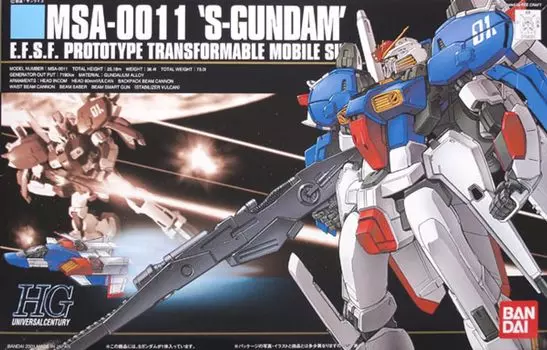 Пластиковая модель HGUC Gundam Sentinel S Gundam MSA-0011 1/144 с цветовой кодировкой