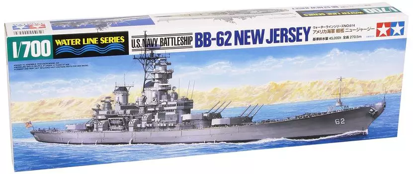 Пластиковая модель линкора ВМС США «Нью-Джерси» Tamiya Waterline Series 31614 1/700 № 614