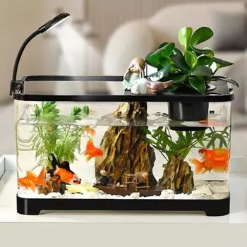 Пластиковый аквариум для рыбок Betta с подвесной корзиной, домашний аквариум для черепах белый