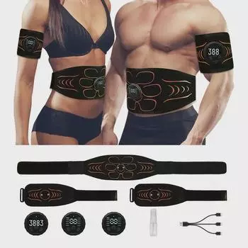 Пластырь для фитнеса EMS Muscle: Силиконовый пульсирующий пояс для массажа живота, рук и ног