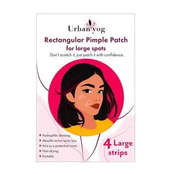 Пластырь от прыщей Urban Yog Acne Pimple Patch - Невидимые наклейки для лица с 100% гидроколлоидом, поглощающий прыщи / угри (Прямоугольная заплатка) - Пакет из 1 Pack of 1