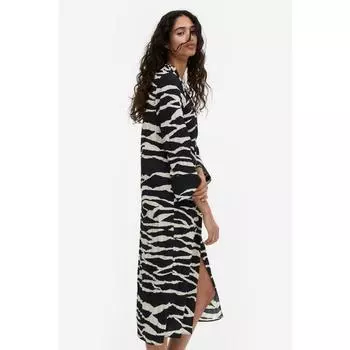 Платье HM Knot Detail Black Zebra Print 1167150002 XSEUR XSP