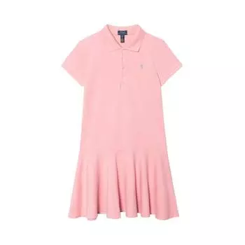 Платье поло Polo Ralph Lauren с вышитым логотипом пони и воротником поло из пике-стрейч Детские платья Розовый 313941114-001 XL