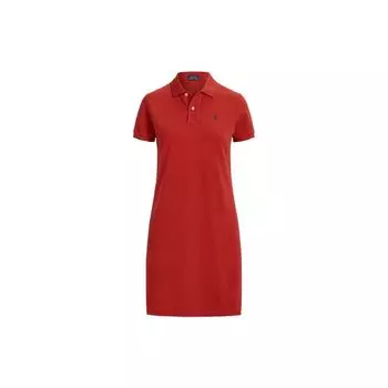 Платье поло Ralph Lauren из хлопковой сетки Женские платья Красный WMPODRSNFA20227-600 XXL