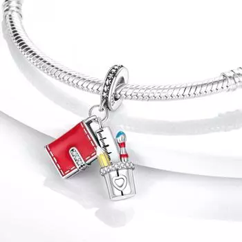 Подвески Plata Charms Of Ley 925 Elephant Katty Car Coffee, подвески, подходят для оригинального браслета Diy