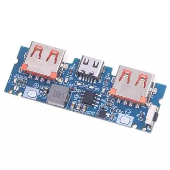 Плата зарядного устройства с двумя USB-разъемами 5 В Type-C, мобильный блок питания 18650, усилительный модуль