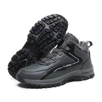 Platform Boots Men s Boots Plush Flat Bottom Shoes for Men Waterproof Ankle Boots Winter Male Snow Botines Hiking Men Shoes 45