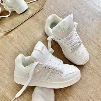 Platform bread shoes women s spring new student versatile sports shoes casual board shoes 35 белый