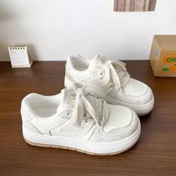 Platform breadboard shoes women s spring new niche design sense original girl versatile white shoes 35