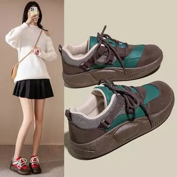 Platform dad shoes women s shoes 2025 spring and autumn new canvas shoes breathable retro board shoes trend low-top dirty shoes 35 красный